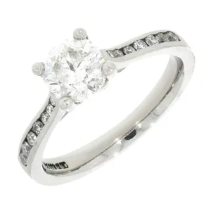 Palladium 0.90cts Solitaire Ring Brilliant Cut Diamond